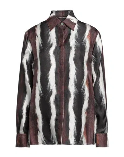 Roberto Cavalli Fur-print Silk Shirt In Purple