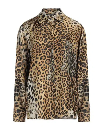 Roberto Cavalli Woman Shirt Marigold Size 10 Silk In Yellow