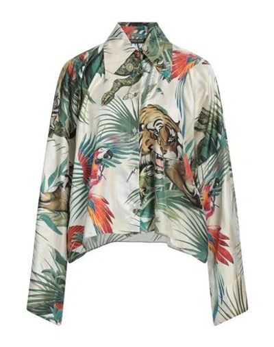 ROBERTO CAVALLI ROBERTO CAVALLI WOMAN SHIRT PASTEL YELLOW SIZE 8 SILK