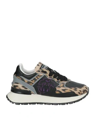 Roberto Cavalli Woman Sneakers Beige Size 7 Leather