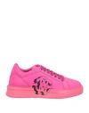 Roberto Cavalli Woman Sneakers Fuchsia Size 7 Leather In Pink