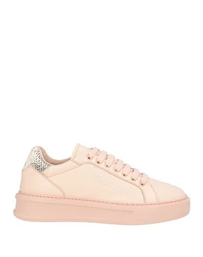 Roberto Cavalli Woman Sneakers Light Pink Size 9 Calfskin
