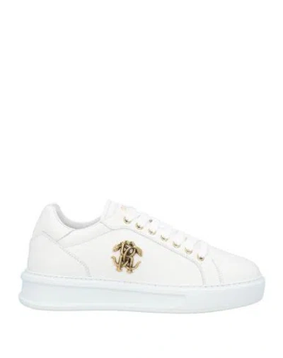 Roberto Cavalli Woman Sneakers White Size 7 Calfskin