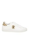 Roberto Cavalli Woman Sneakers White Size 7 Calfskin In White