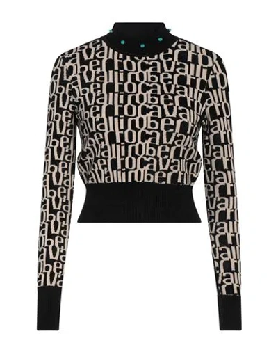 Roberto Cavalli Woman Sweater Black Size 10 Viscose, Polyamide, Polyester