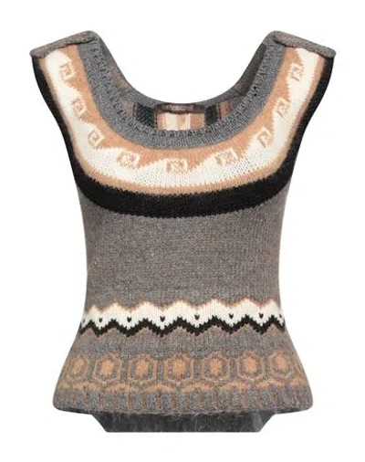 Roberto Cavalli Woman Sweater Grey Size 4 Wool, Acrylic, Alpaca Wool, Polyamide