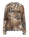 Roberto Cavalli Woman Sweatshirt Beige Size L Cotton In Beige