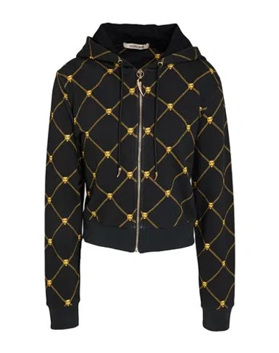 Roberto Cavalli Woman Sweatshirt Black Size M Cotton, Elastane