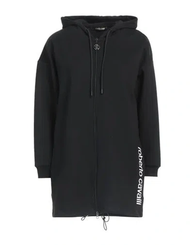 Roberto Cavalli Woman Sweatshirt Black Size Xs Polyester, Viscose, Elastane