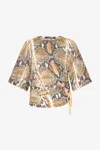 Roberto Cavalli Snakeskin-print T-shirt In Brown