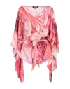 Roberto Cavalli Plumage-print Short Kaftan In Pink