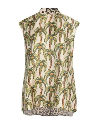 Roberto Cavalli Woman Top Sand Size 12 Viscose In Beige