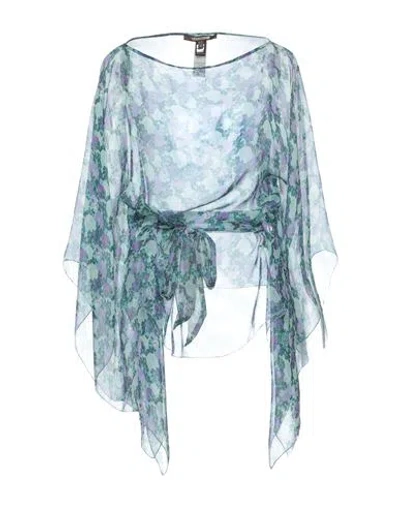 Roberto Cavalli Woman Top Sky Blue Size 10 Silk