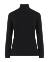 Roberto Cavalli Woman Turtleneck Black Size 4 Acrylic, Wool In Black