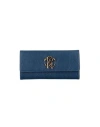 Roberto Cavalli Woman Wallet Navy Blue Size - Bovine Leather In Navy Blue