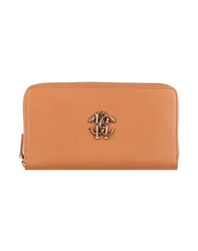 Roberto Cavalli Woman Wallet Tan Size - Textile Fibers In Brown