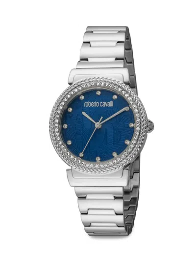 Roberto Cavalli Women's 32mm Stainless Steel & Crystal Bracelet Watch In Blue