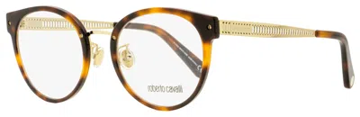 Roberto Cavalli Women's Alternative Fit Eyeglasses Rc5099f 052 Havana/gold 53mm In Multi