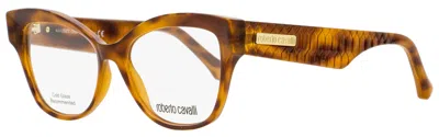 Roberto Cavalli Women's Butterfly Eyeglasses Rc5080 Nievole 054 Havana/gold 53mm In Multi