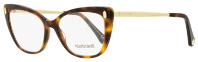 Roberto Cavalli Women's Butterfly Eyeglasses Rc5110 052 Havana/gold 52mm In Multi