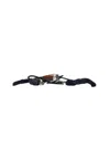 Roberto Cavalli Women's Clothing  Black Corda Belt-applications Silver-pelliccia Mink In Black