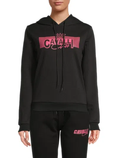 Roberto Cavalli Women's Graphic Logo Cotton-blend Hooded Sweatshirt