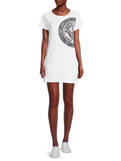 Roberto Cavalli Women's Logo Graphic T-shirt Minidress In White