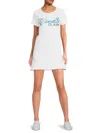 Roberto Cavalli Women's Logo T-shirt Minidress In White Black