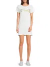 Roberto Cavalli Women's Logo T-shirt Minidress In White Gold