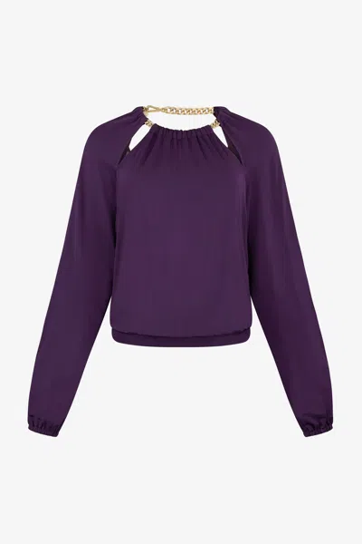 Roberto Cavalli Women Long-sleeve T-shirt In Grigio Chiaro Metali