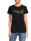 ROBERTO CAVALLI WOMEN'S METALLIC LOGO T-SHIRT