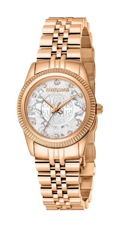 Roberto Cavalli Women's Mini Silver Dial Rose Gold Quartz Watch