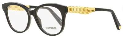 Roberto Cavalli Women's Oval Eyeglasses Rc5090 001 Black/gold 52mm In Multi