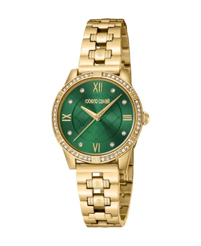 Roberto Cavalli Women's Quartz Gold-tone Stainless Steel Watch 30mm