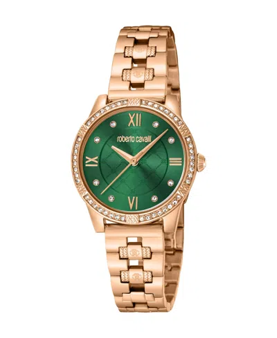 Roberto Cavalli Women's Quartz Rose-gold Stainless Steel Watch 30mm