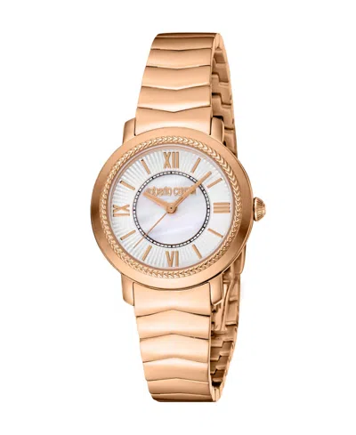 Roberto Cavalli Women's Quartz Rose-gold Stainless Steel Watch 30mm