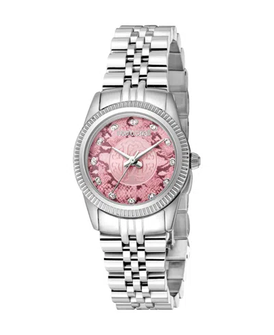 Roberto Cavalli Women's Quartz Silver-tone Stainless Steel Watch 28mm