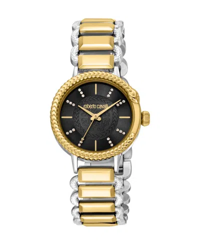 Roberto Cavalli Women's Quartz Two-tone Stainless Steel Watch 30mm In Silver