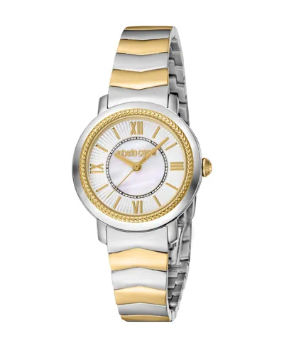 Roberto Cavalli Women's 30mm Two Tone Stainless Steel Bracelet Watch In Silver
