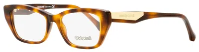 Roberto Cavalli Women's Rectangular Eyeglasses Rc5082 Orcia 052 Havana/gold 51mm In Multi