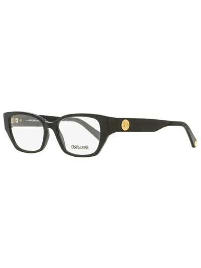 Roberto Cavalli Women's Rectangular Eyeglasses Rc5101 001 Black 52mm In Multi