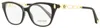 Roberto Cavalli Women's Rectangular Eyeglasses Rc5113 001 Black/gold 52mm In Multi