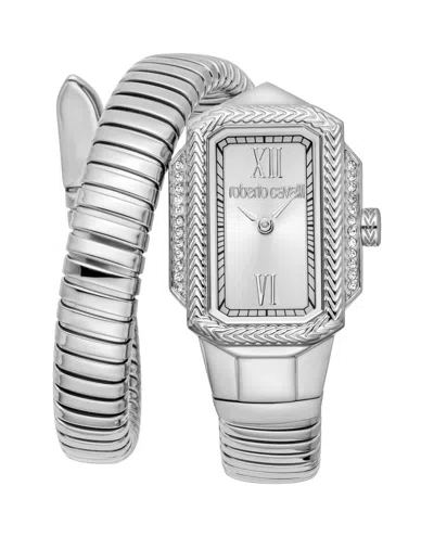 Roberto Cavalli Women's Snake Stainless Steel Watch In Silver