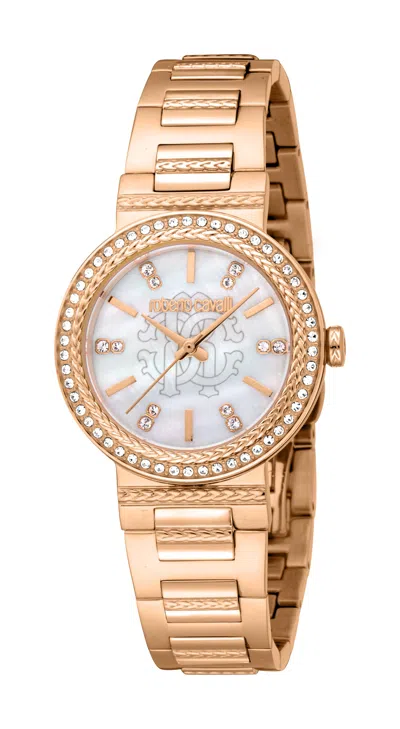 Roberto Cavalli Women Stainless Steel Rose Gold Color Watch