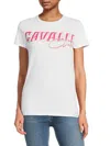 ROBERTO CAVALLI WOMEN'S STRETCH COTTON LOGO T-SHIRT