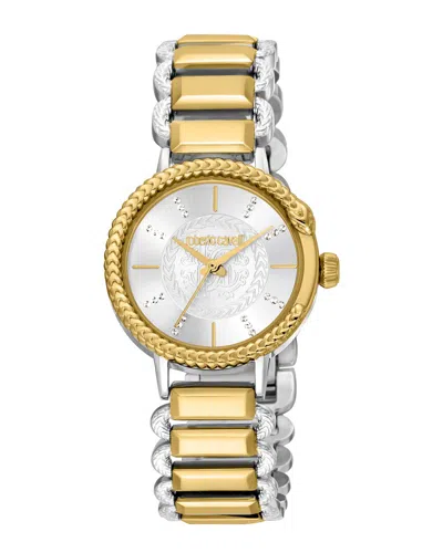 Roberto Cavalli Women's Quartz Two-tone Stainless Steel Watch 30mm In Silver