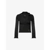 Roberto Cavalli Womens Nero V-neck Long-sleeves Knitted Top In Black