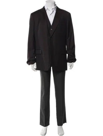 Pre-owned Roberto Cavalli Wool Blazer In Burgundy