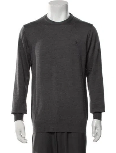 Pre-owned Roberto Cavalli Wool Crew Neck Pullover In Grey