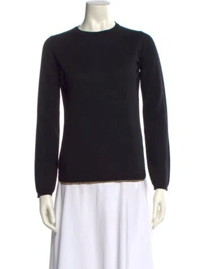 Pre-owned Roberto Cavalli Wool Crew Neck Sweater In Black